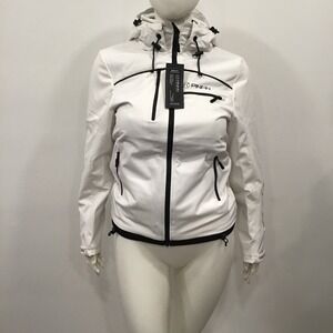 PinFin Womens Windbreaker Jacket White Black Trim Alpha Series size XL NWT